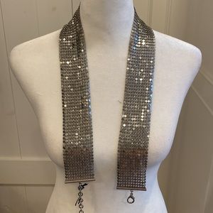 Vintage Chainmail silver slinky 90s hip belt size S/M